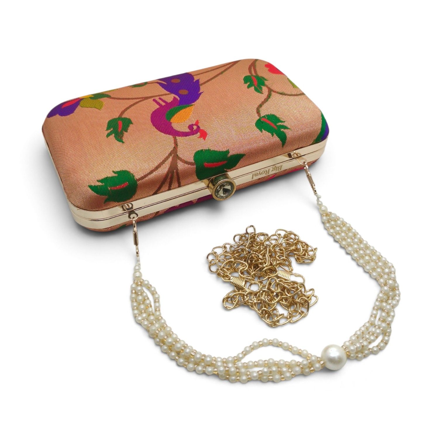 Paithani Silk Ethnic Box Clutch image 4
