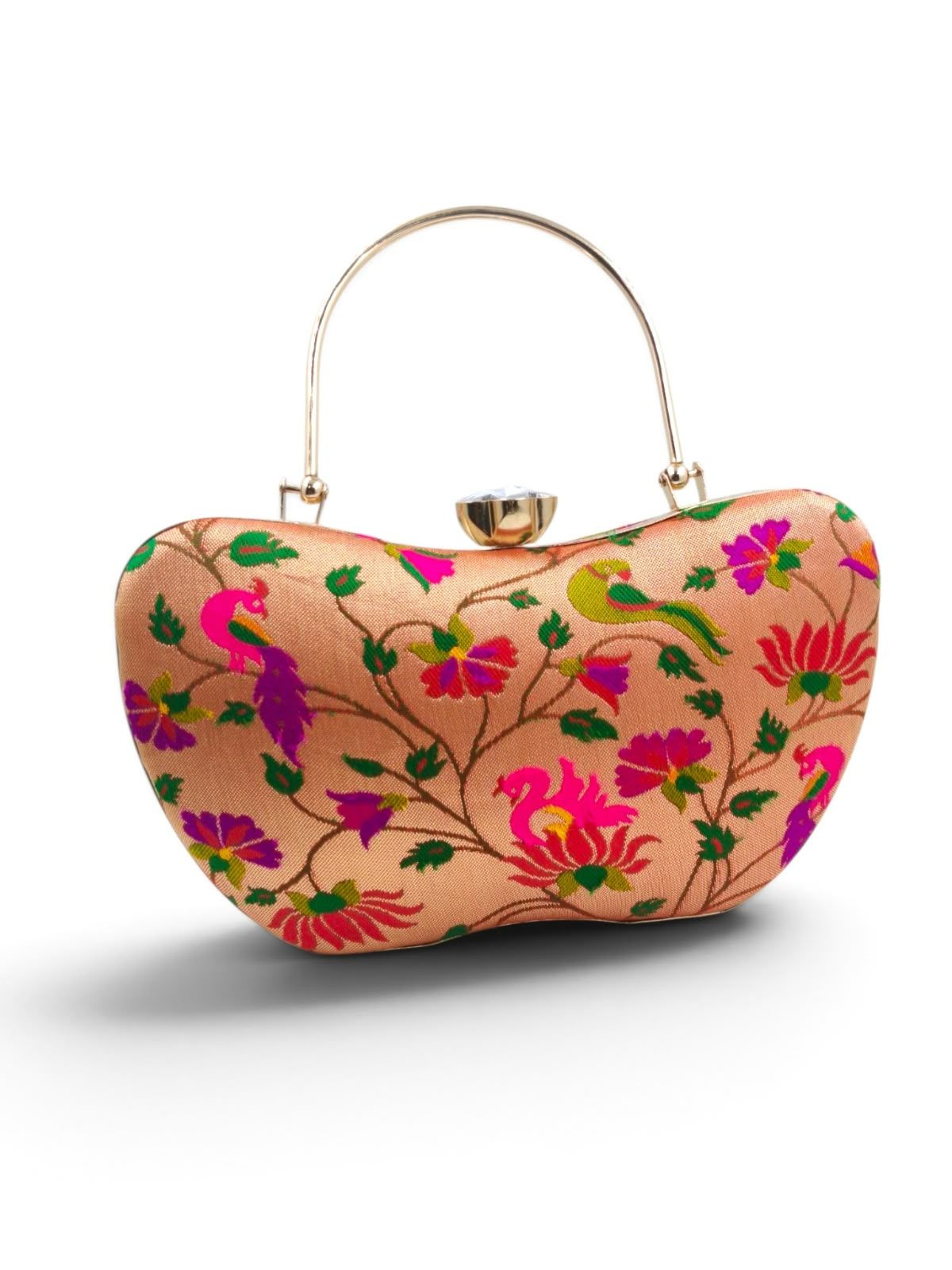 Paithani Silk Ethnic Box Clutch image 2