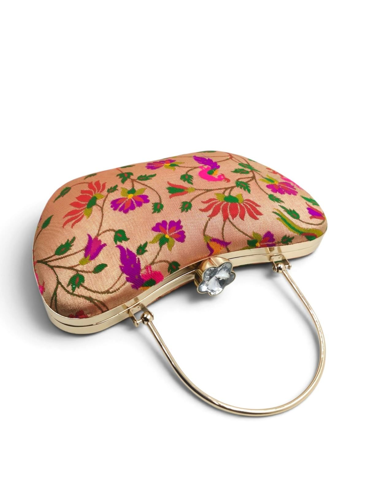 Paithani Silk Ethnic Box Clutch image 4