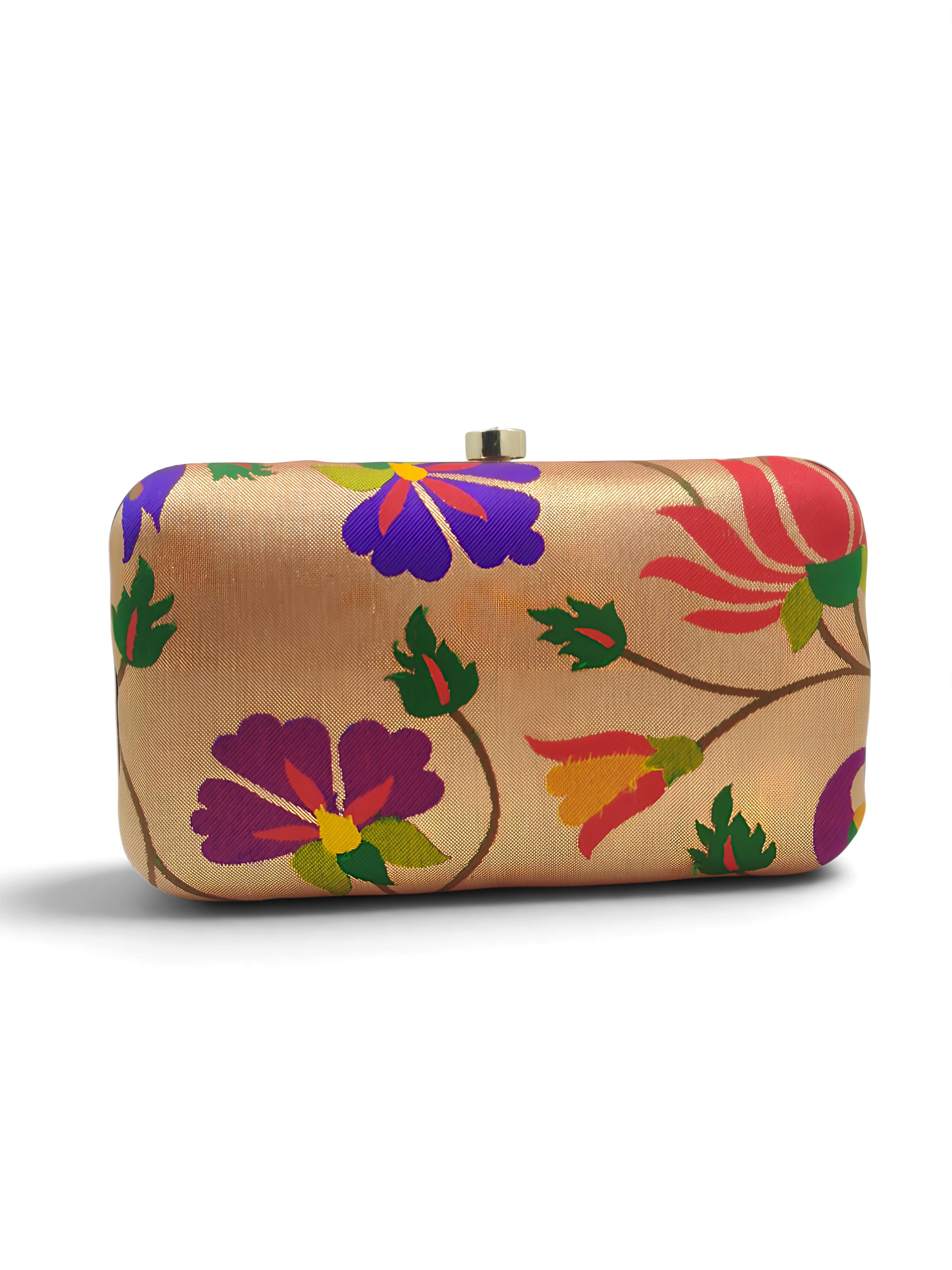 Paithani Silk Ethnic Box Clutch image 2