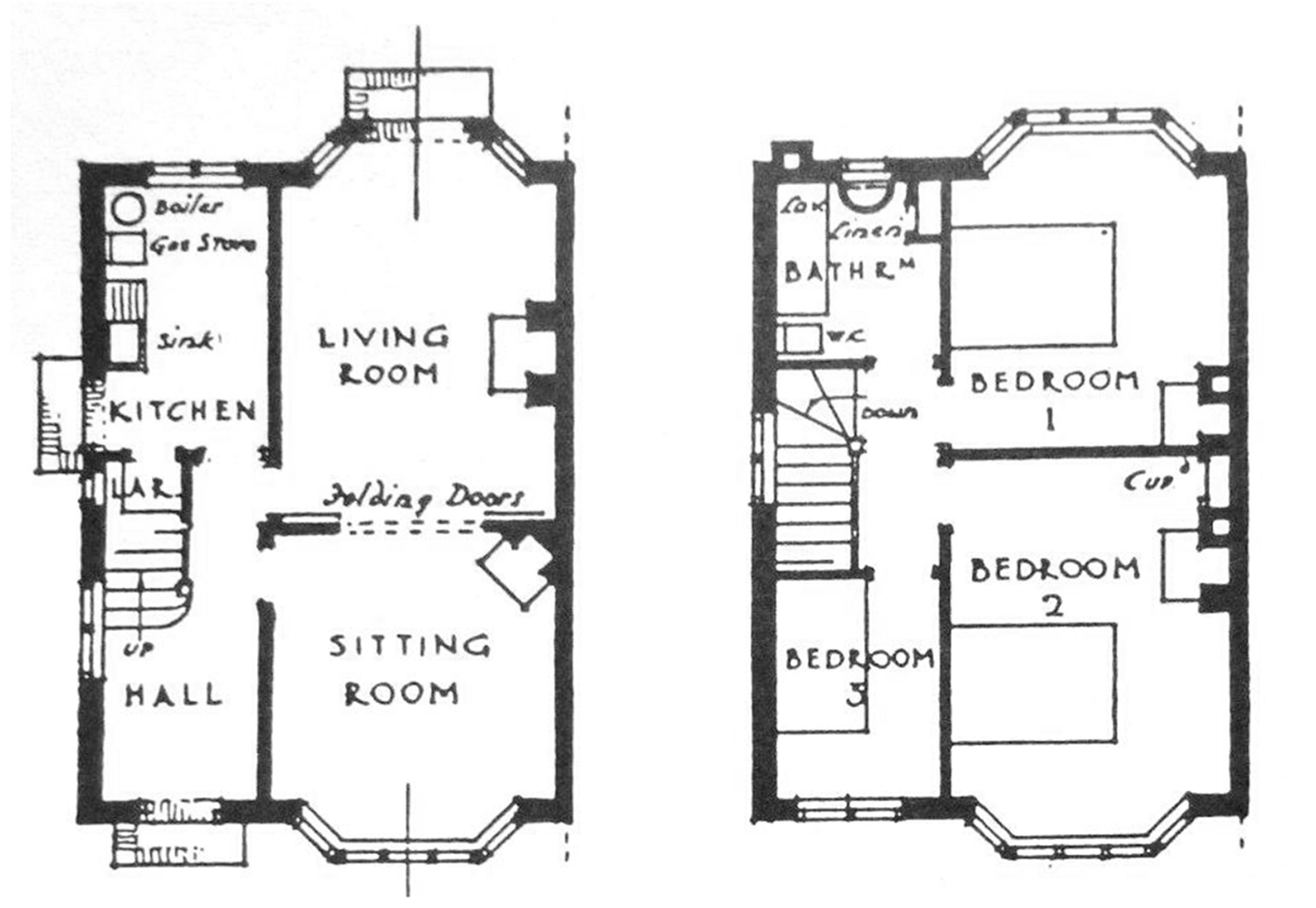 Pattern plans of a typical 1930s house