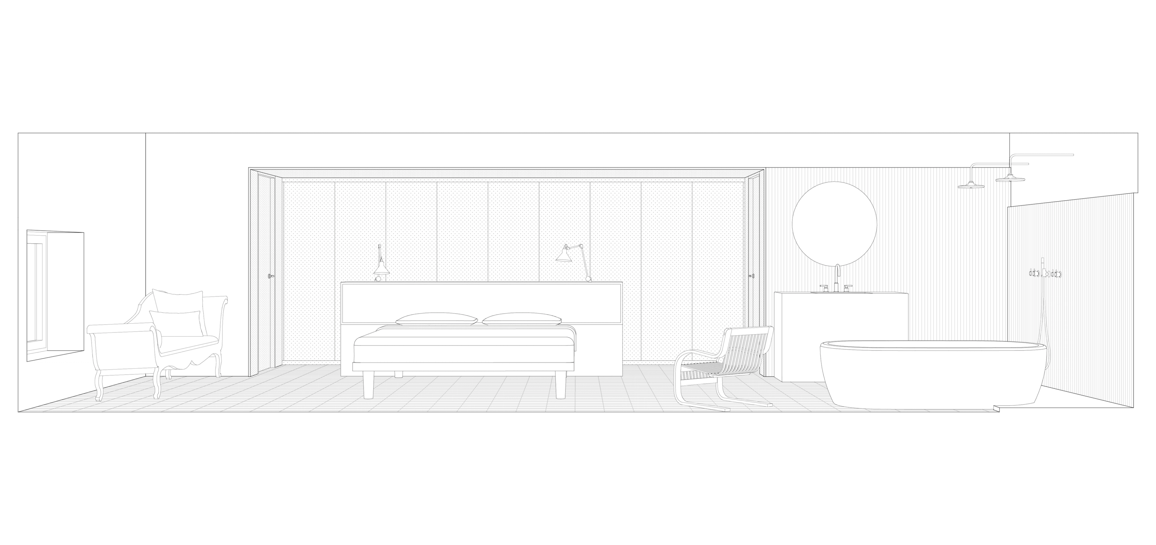 Principal bedroom long section