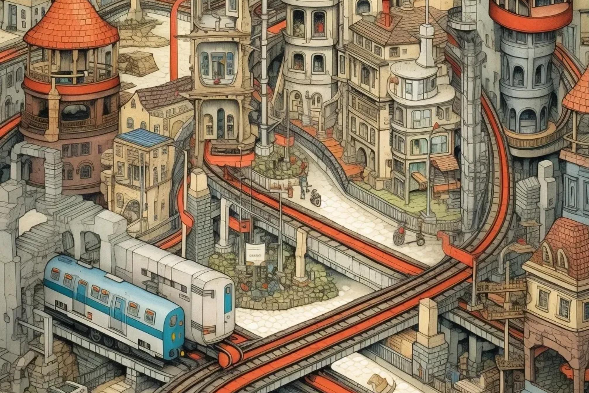 MJ Prompt: complex railway system