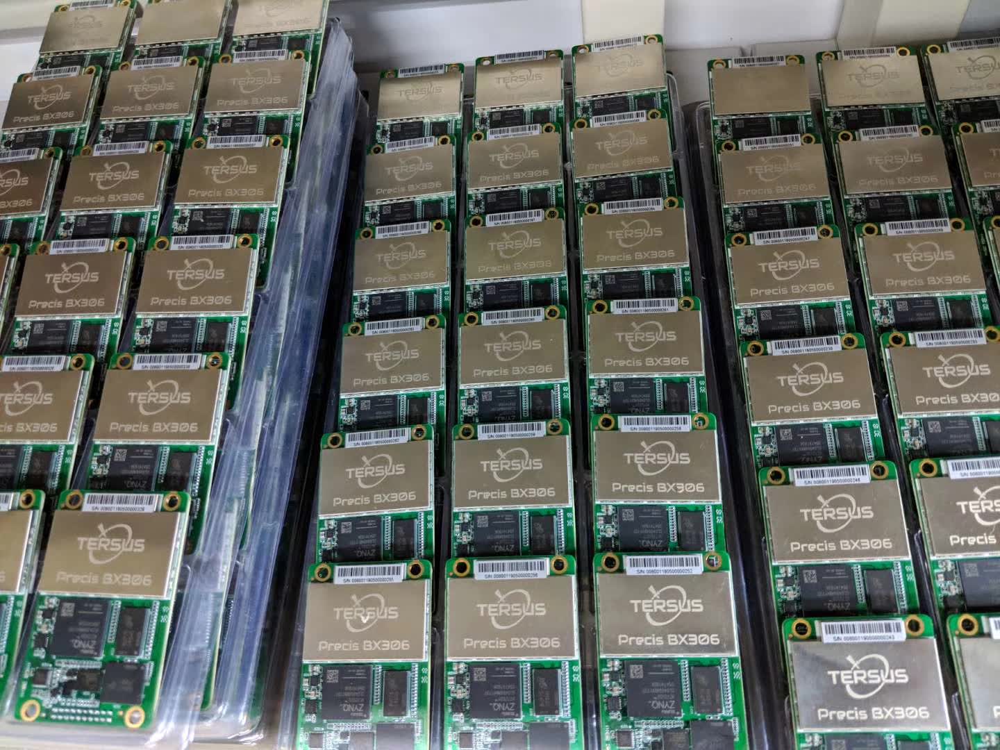 An early Tersus BX-series multi-GNSS RTK OEM board on a Shanghai rooftop.
