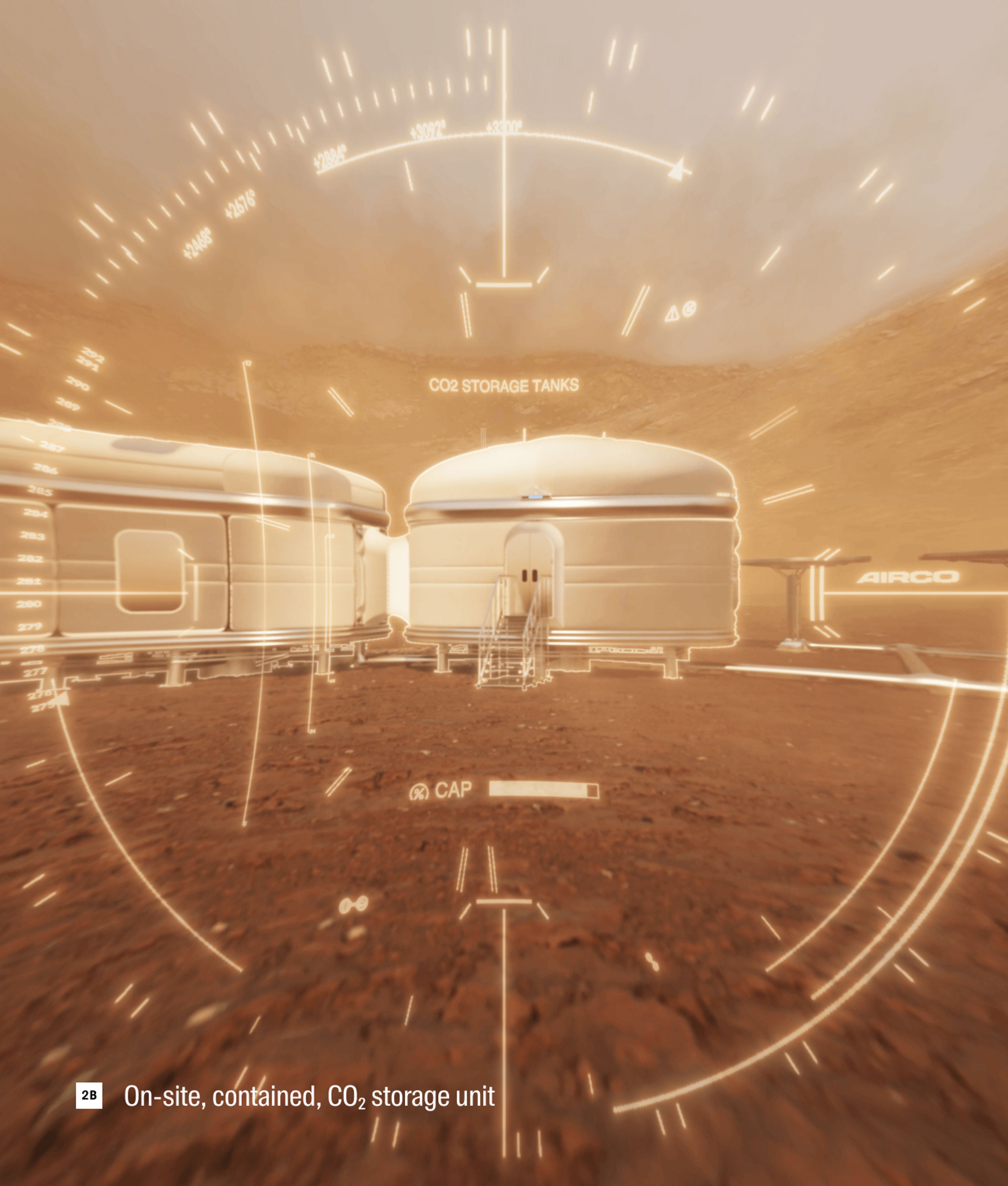 orange, conceptual image of what an AIRCO facility would look like on Mars