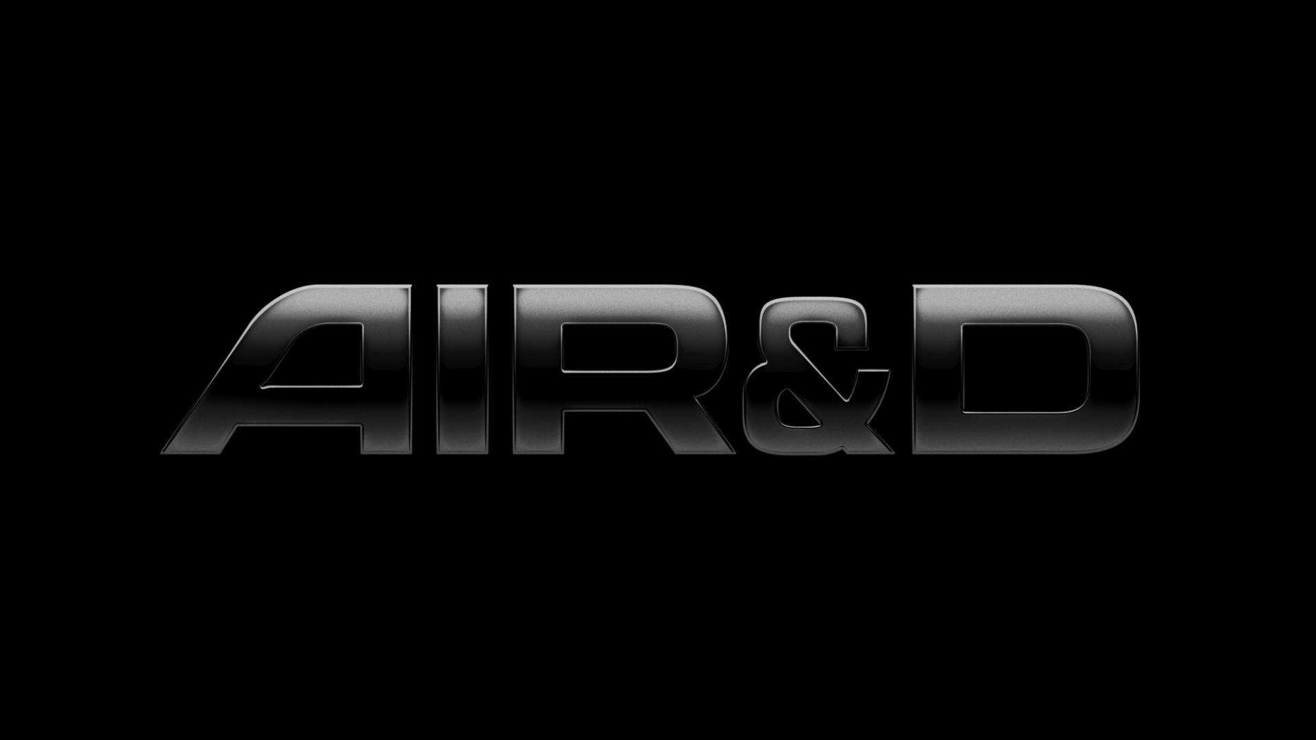 black logo with a grey gradient to it that says AIR & D