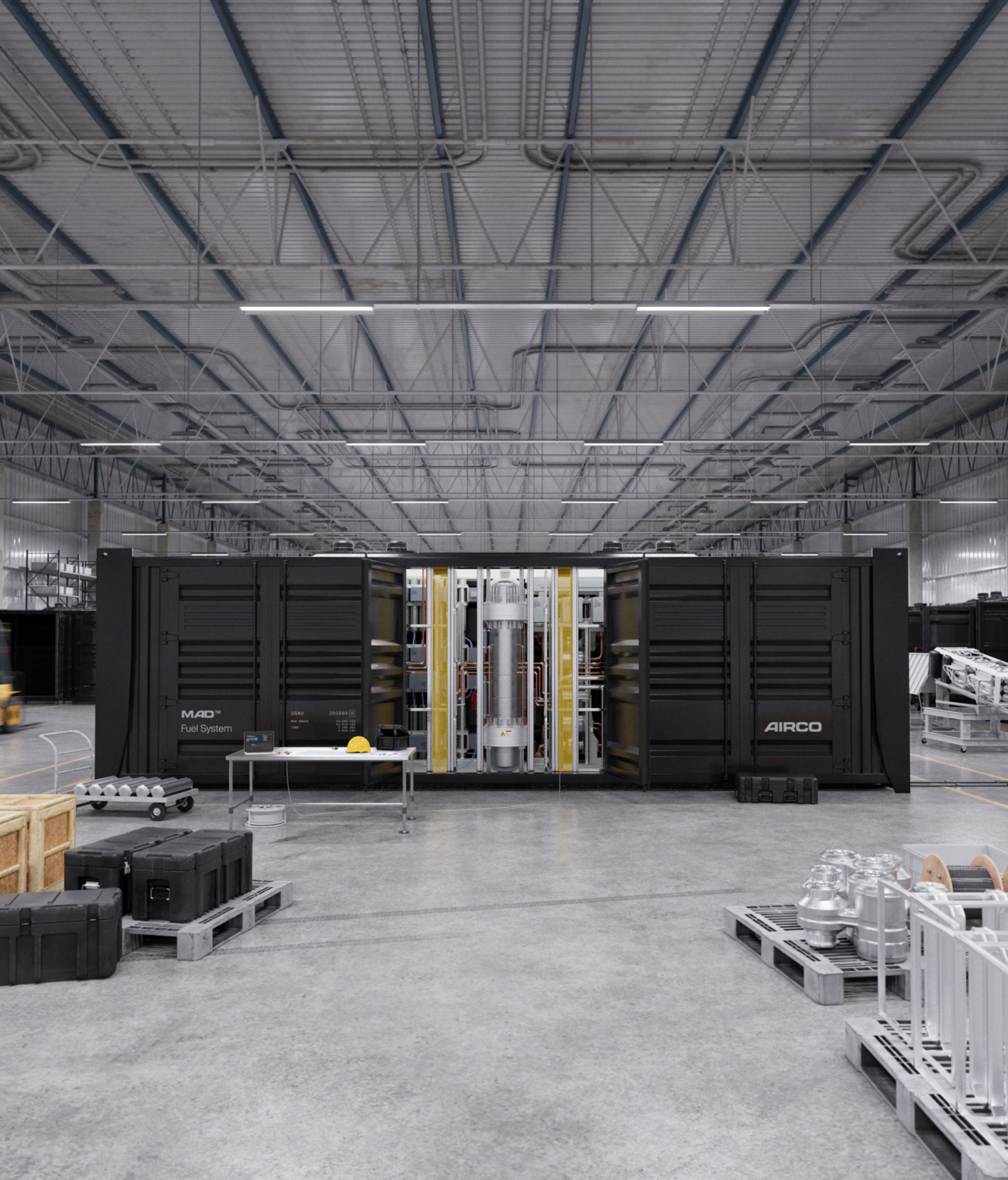 Black container system in a facility