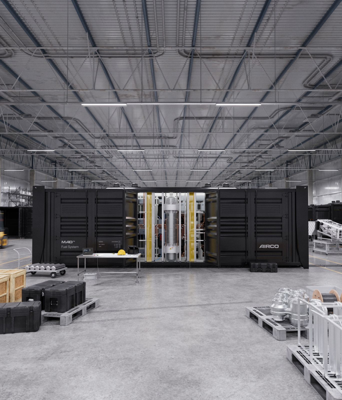 Black container system in a facility