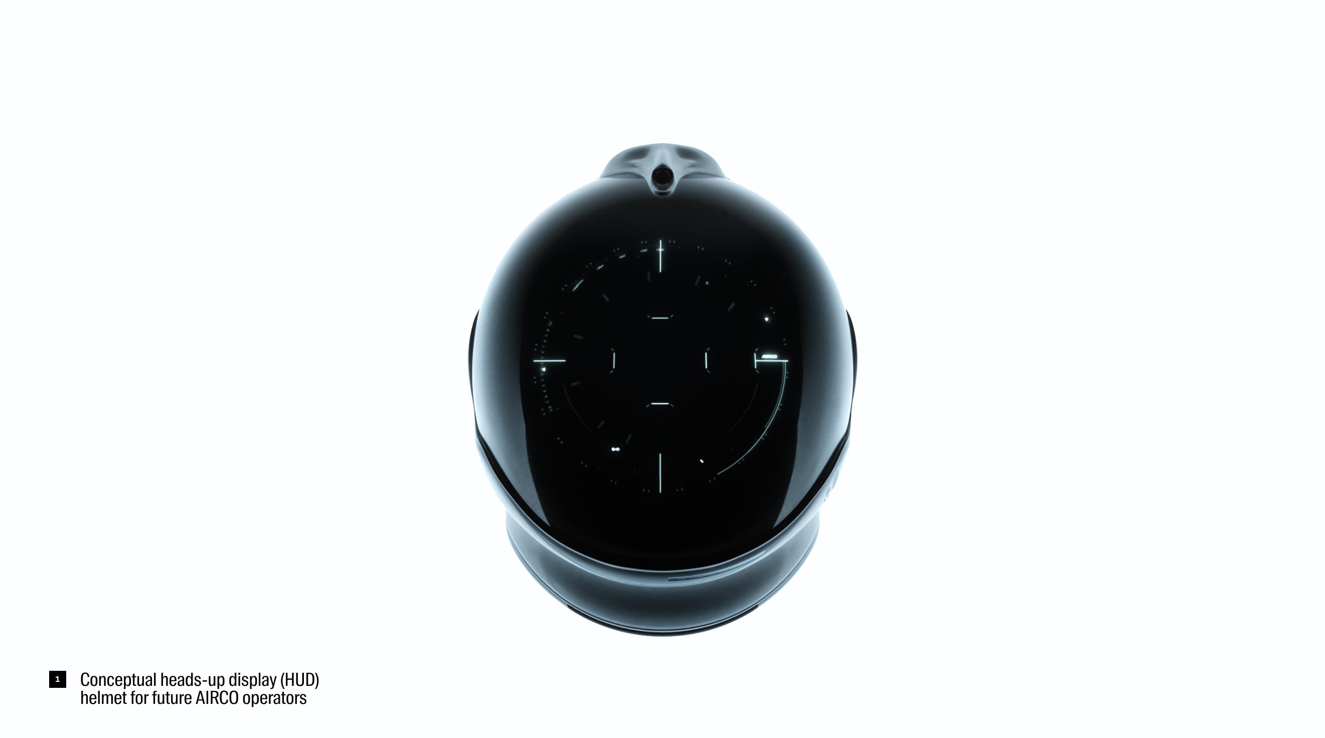 Conceptual space helmet with a heads-up display for future AIRCO operators