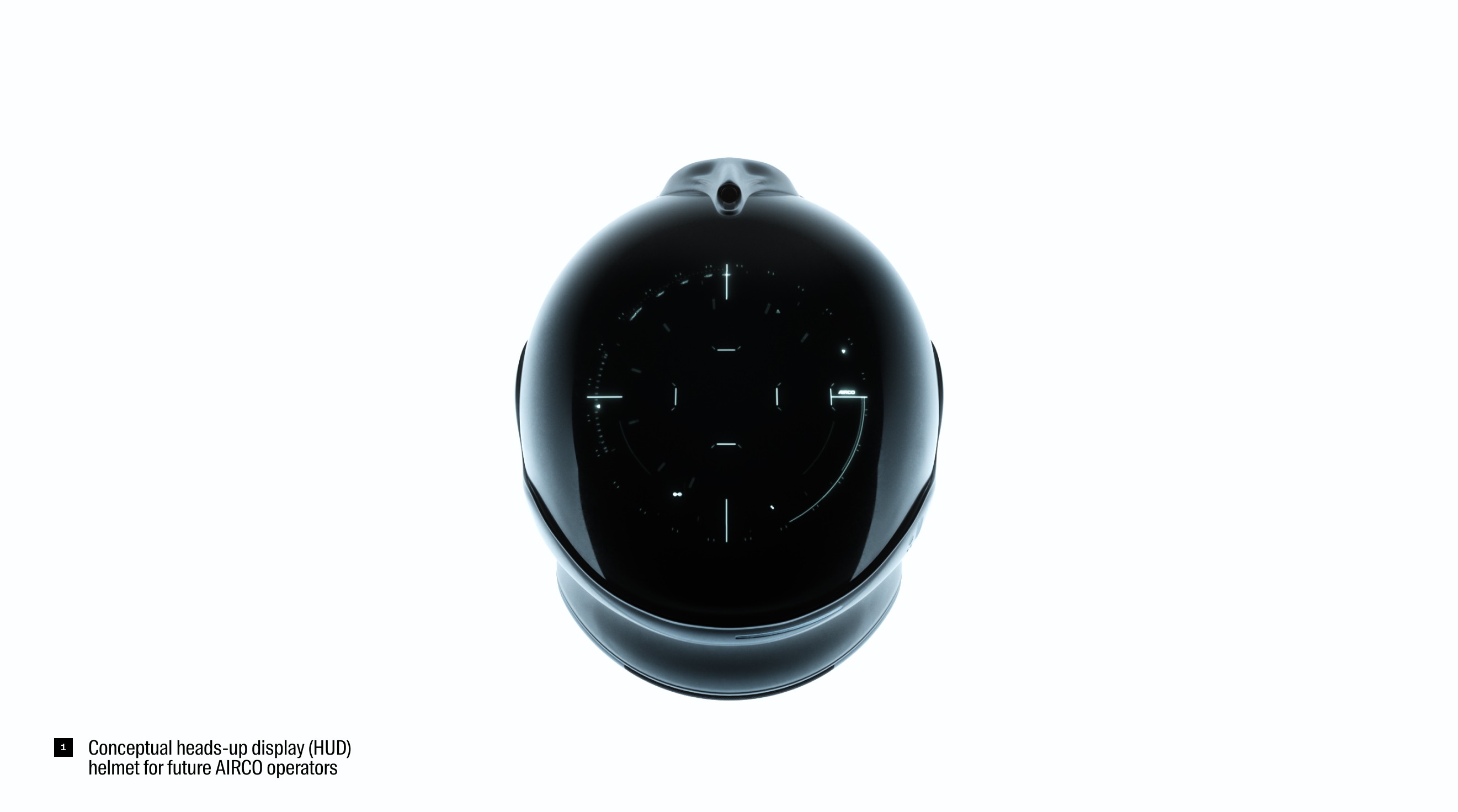 Conceptual space helmet with a heads-up display for future AIRCO operators