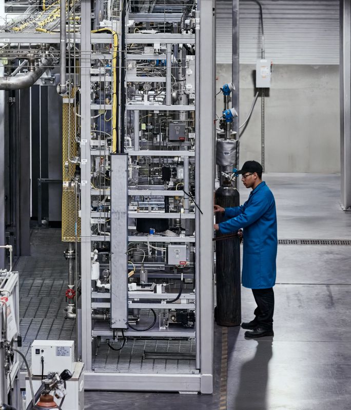 AIRCO Fuel Plant with engineer working