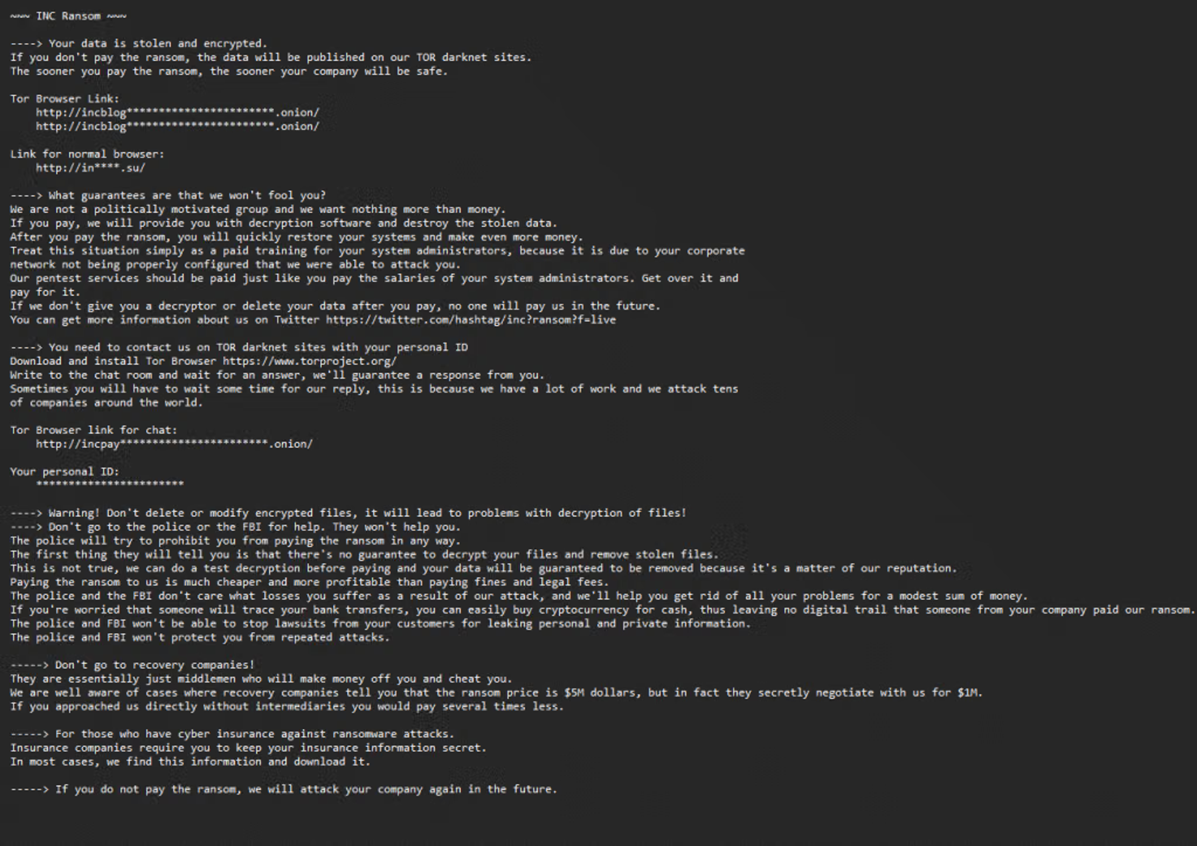 INC Ransom Note screenshot