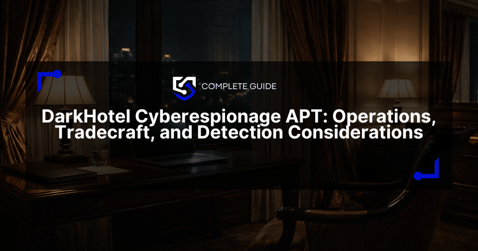 DarkHotel Cyberespionage APT: Operations, Tradecraft, and Detection Considerations