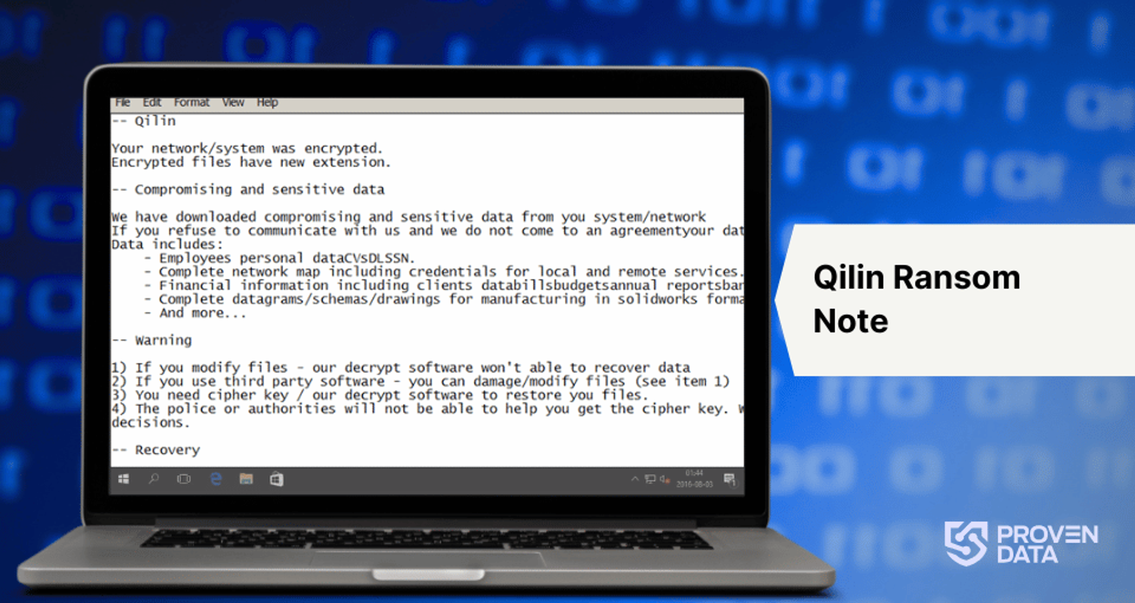 qilin ransom note example