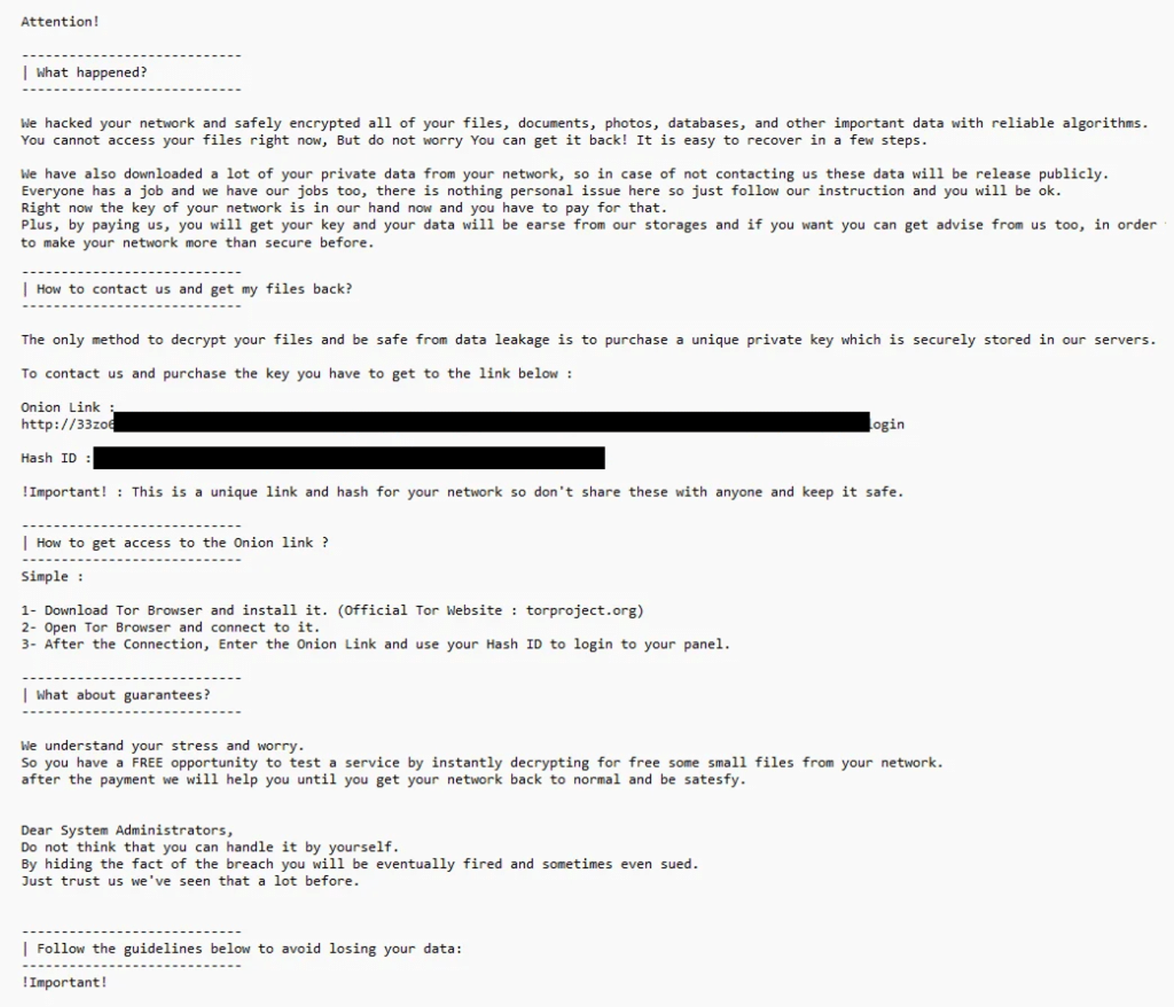 Red Ransomware (RedCryptoApp) ransom note HOW_TO_RESTORE_FILES example