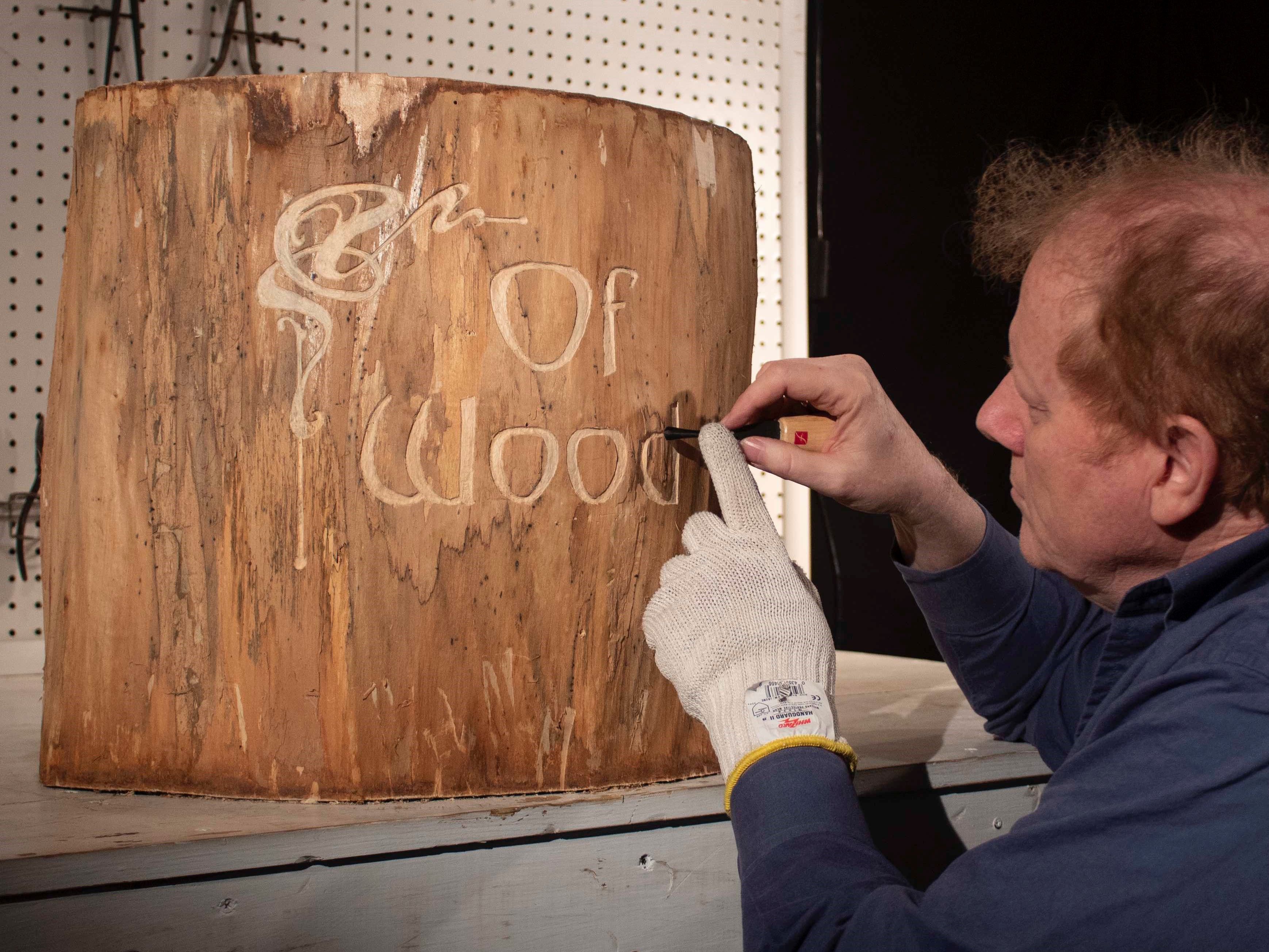 Stop Motion animator and Lecturer at UWM, Owen Klatte, working in his stop motion animated short film, "Of Wood"