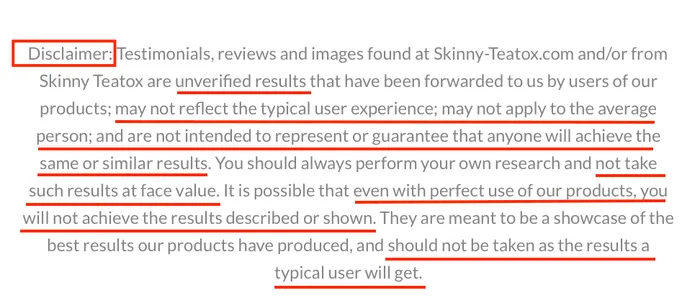 detox tea disclaimer