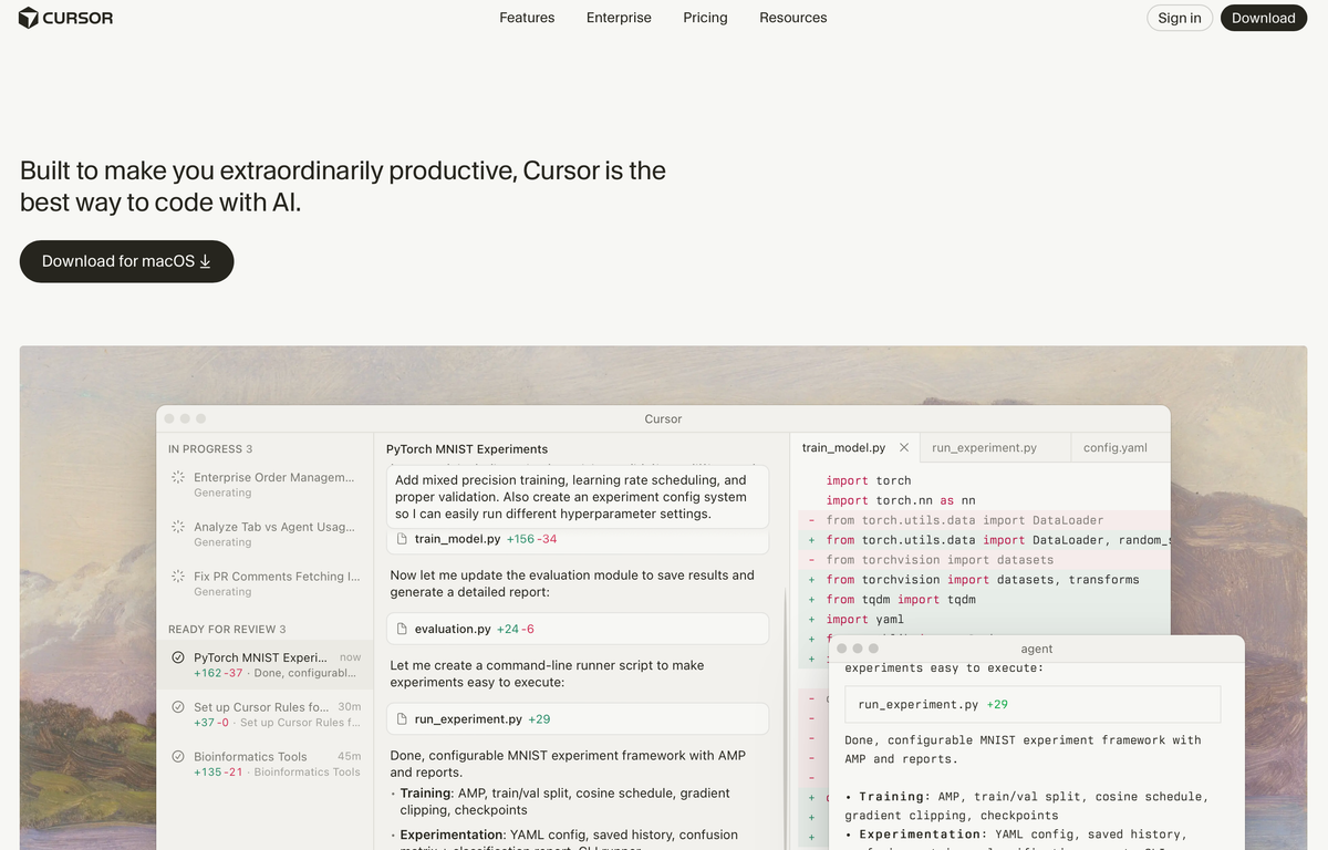 Cursor interface screenshot
