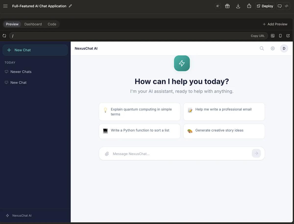 chatgpt clone home page from Sonnet 4.6