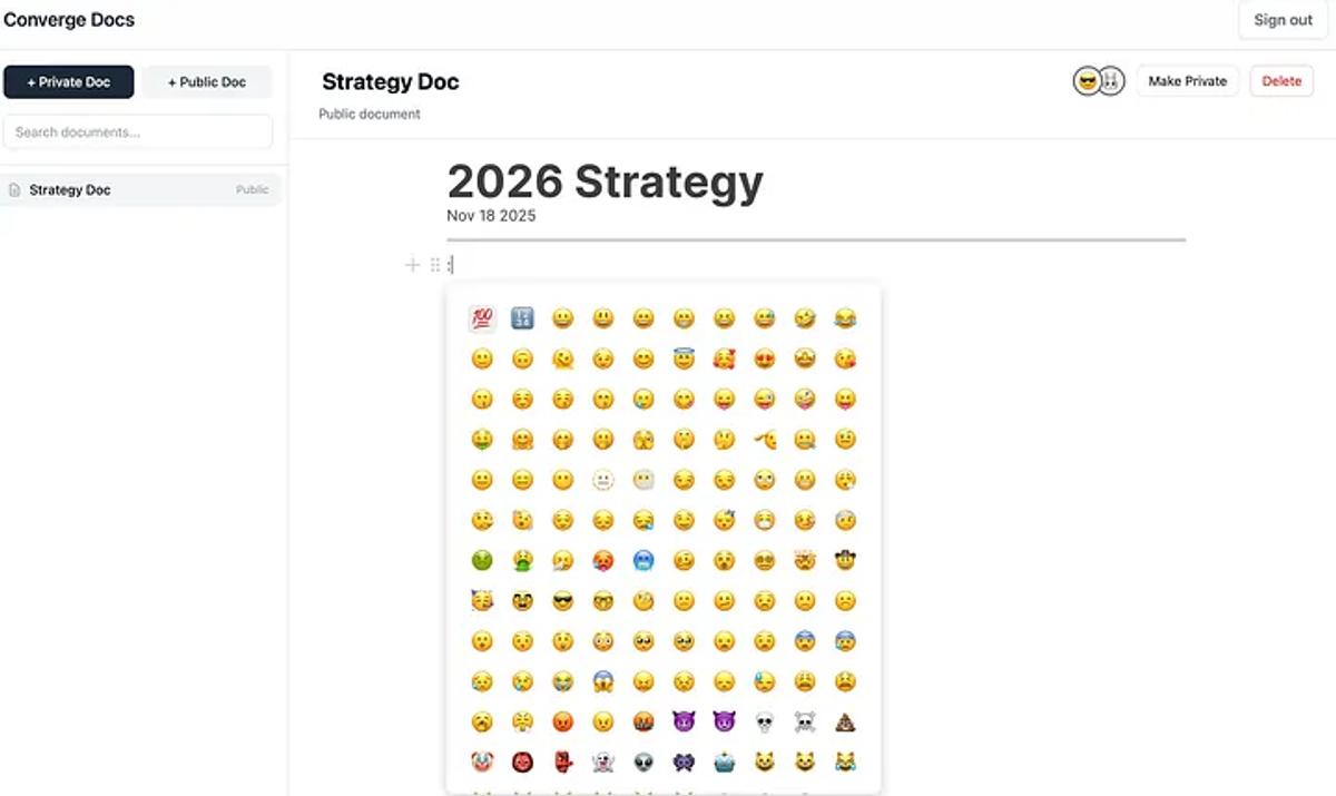 Emoji picker for Notion app built by converge