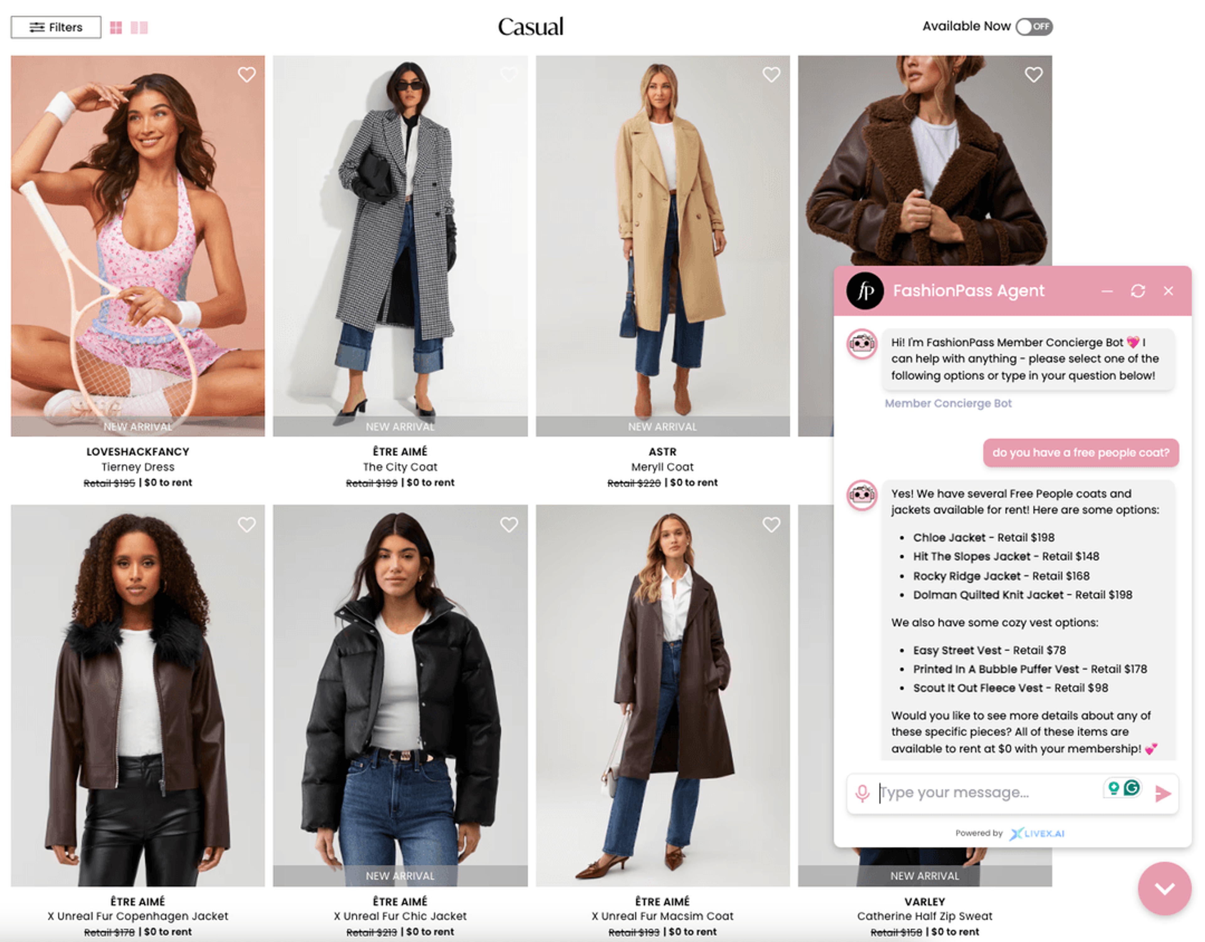 FashionPass retention optimization screen