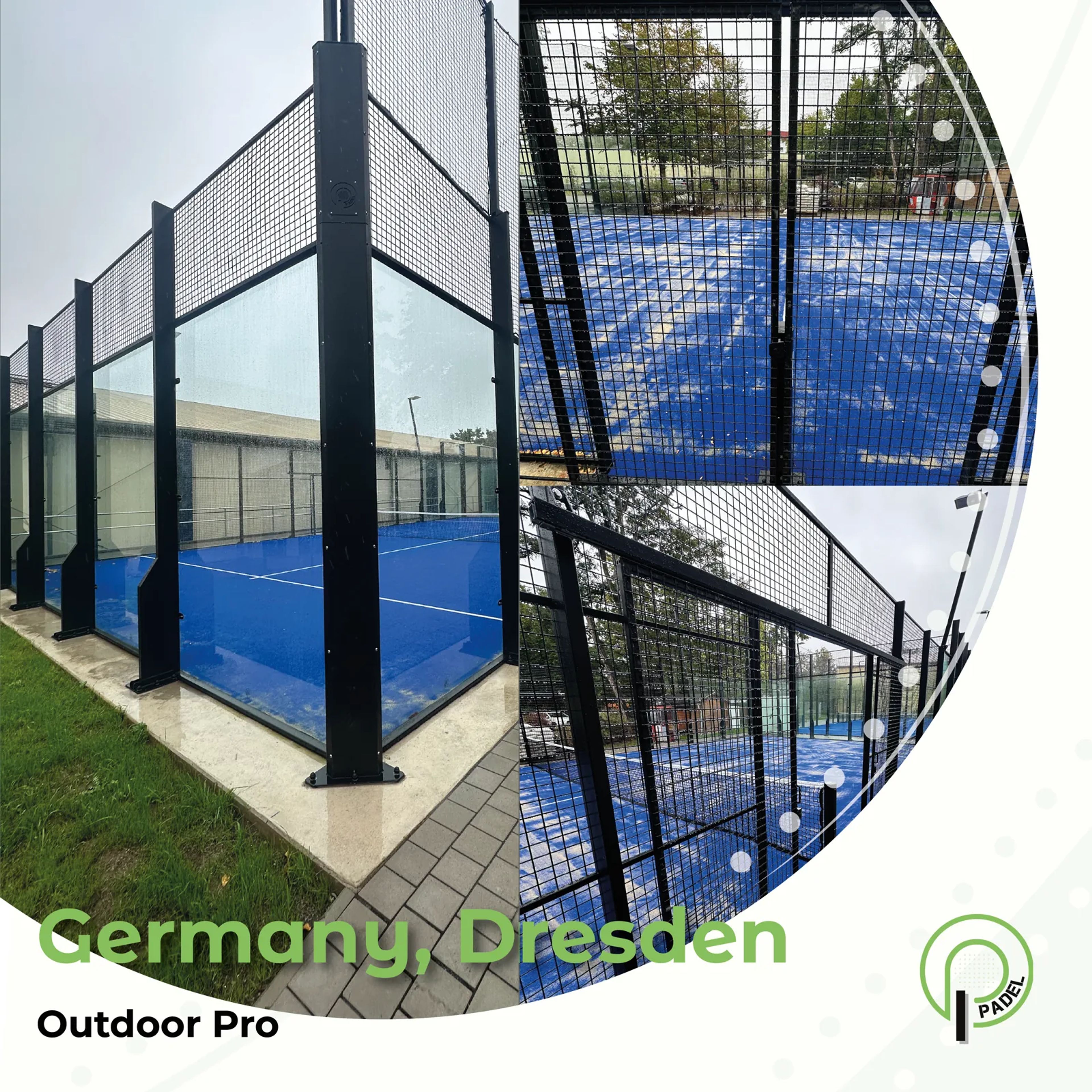 Outdoor panoramabaan van I-Padel in Dresden, Duitsland