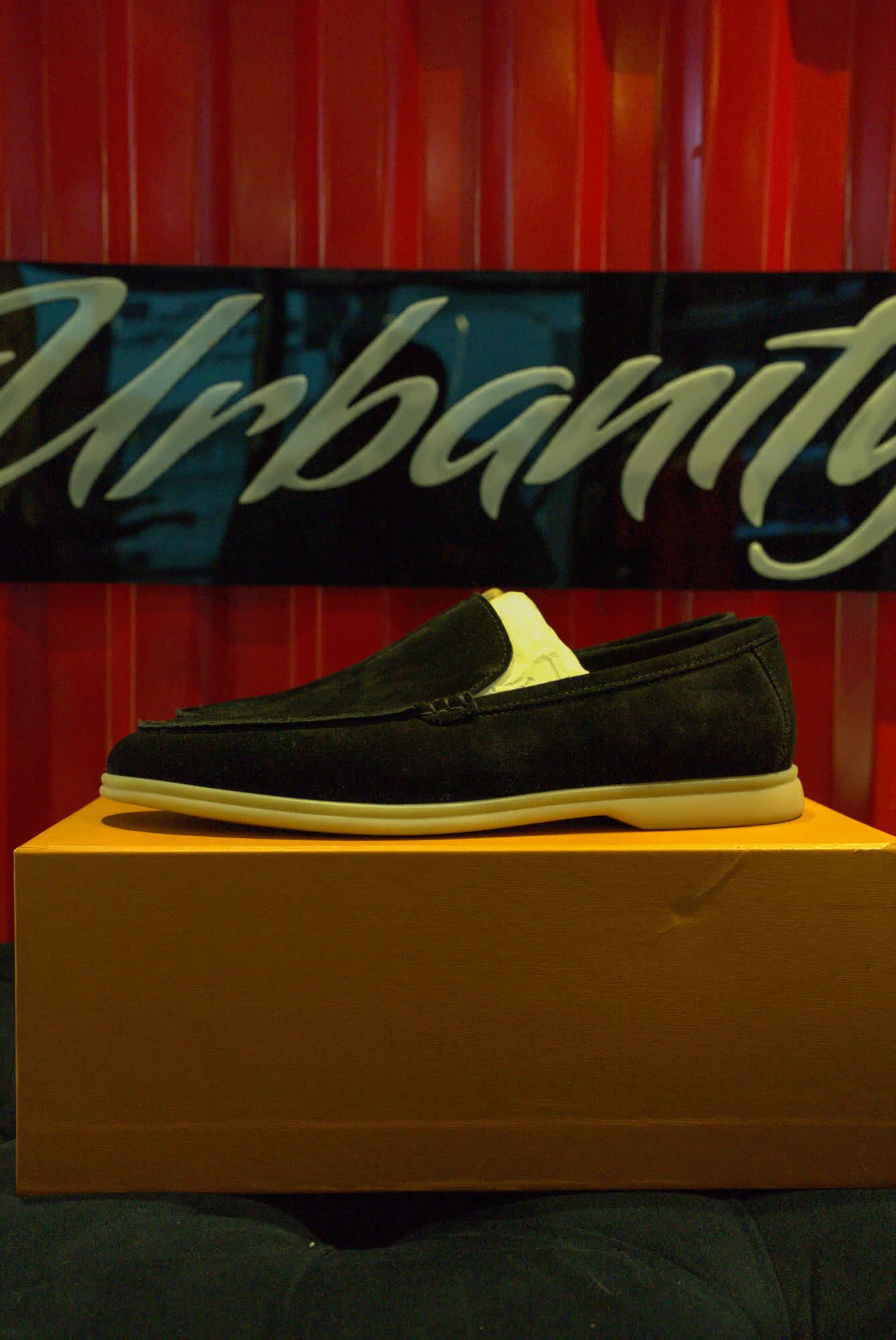Loro Piana Summer Walk Loafer - Black Suede Classic, view 1