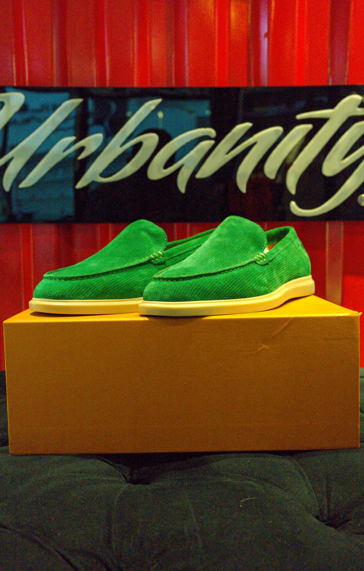 Loro Piana Summer Walk Loafer - Green, view 1