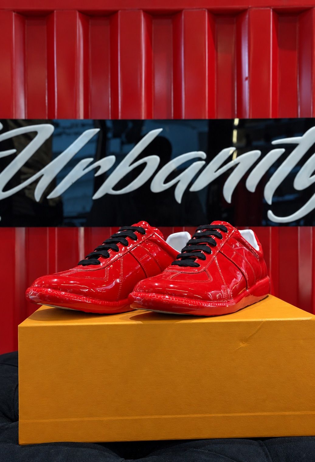 Christian Louboutin Red Patent Low-Top Sneaker, view 2