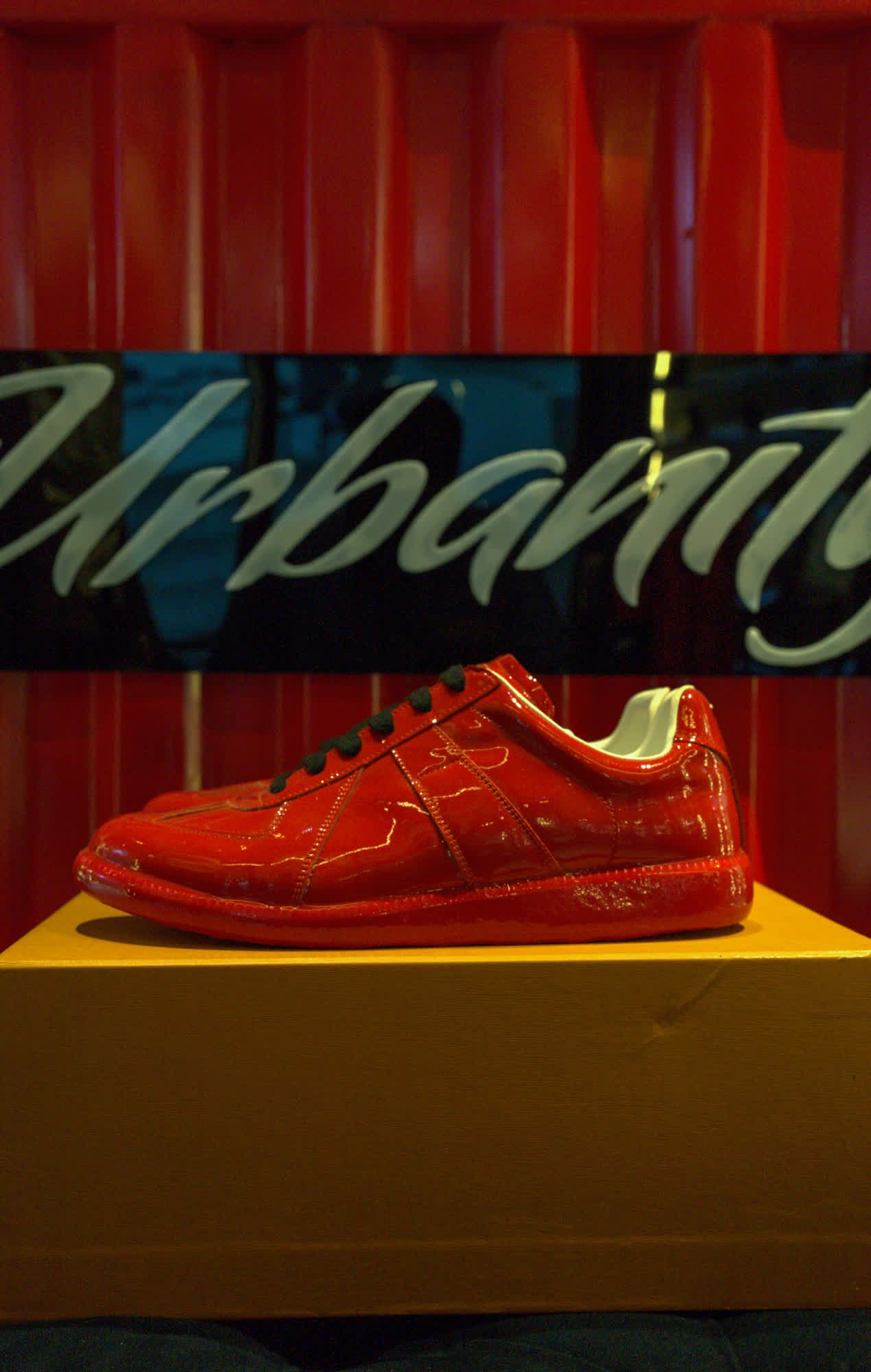 Christian Louboutin Red Patent Low-Top Sneaker, view 1