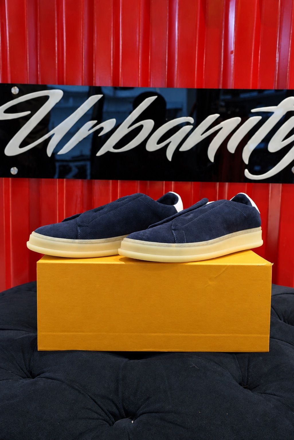 Loro Piana Tennis Walk Sneaker - Navy Suede, view 1