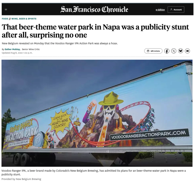 SF Chronicle Article