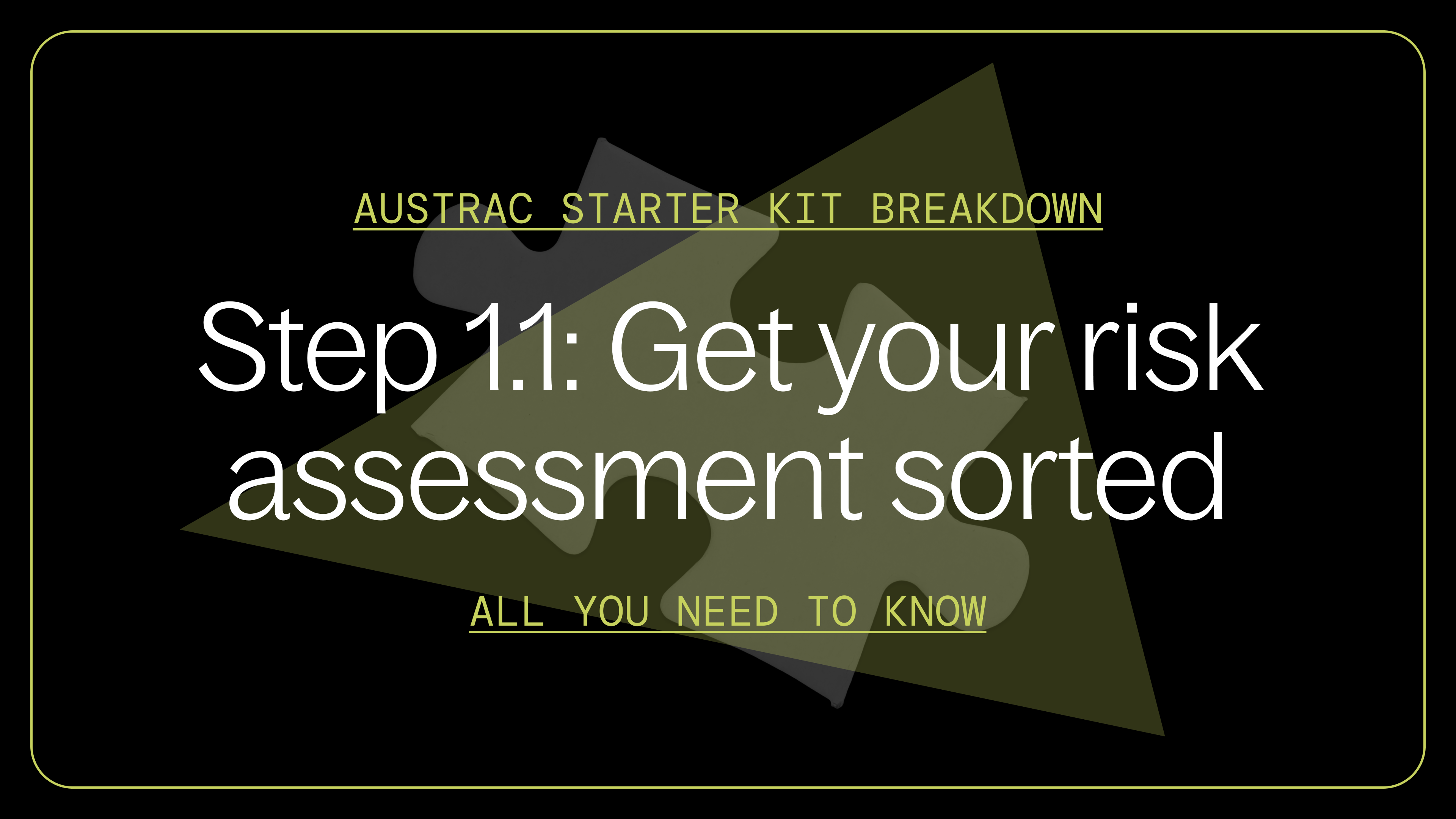 Austrac step 1.1: risk assessment