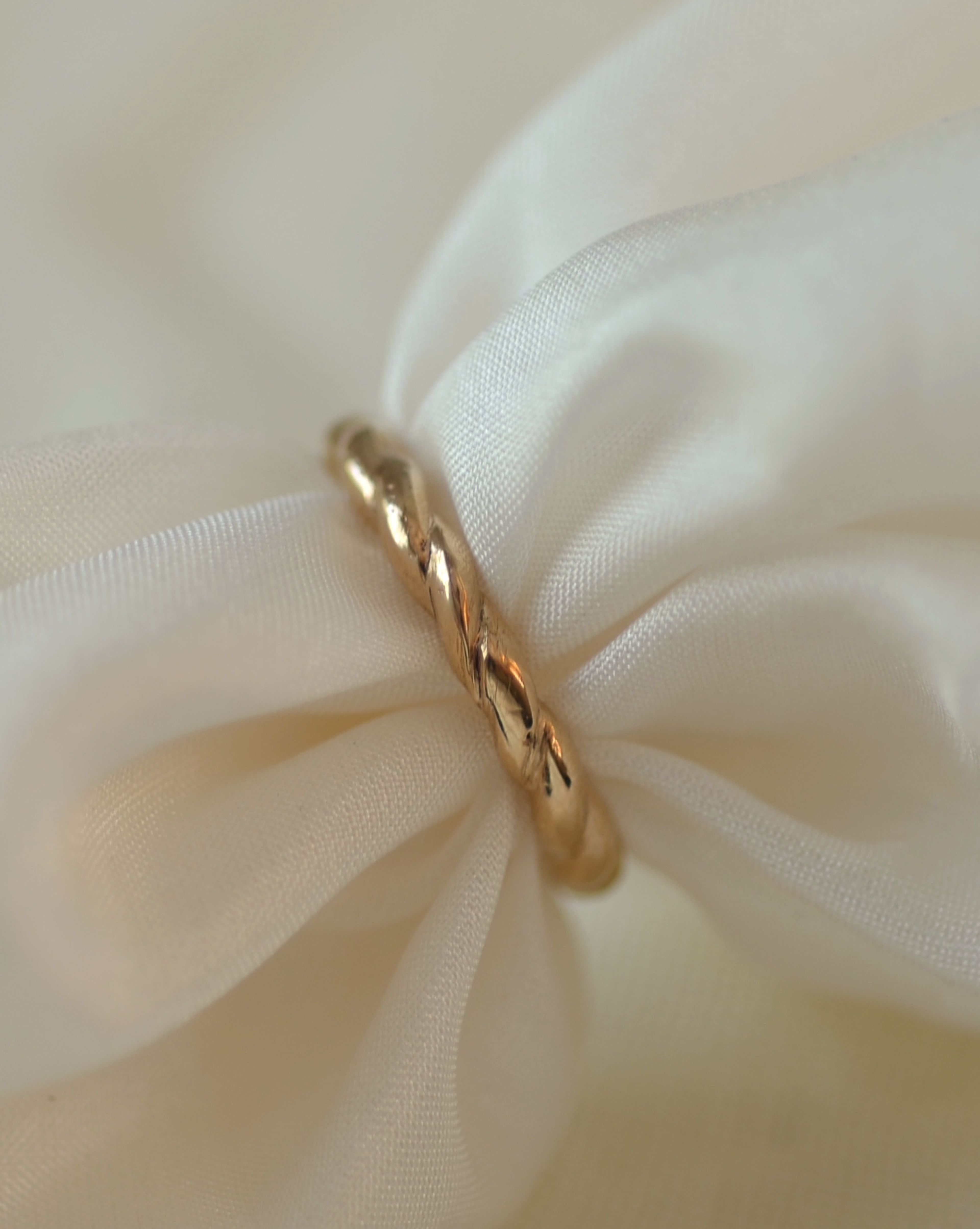 Rope Ring on cream silk