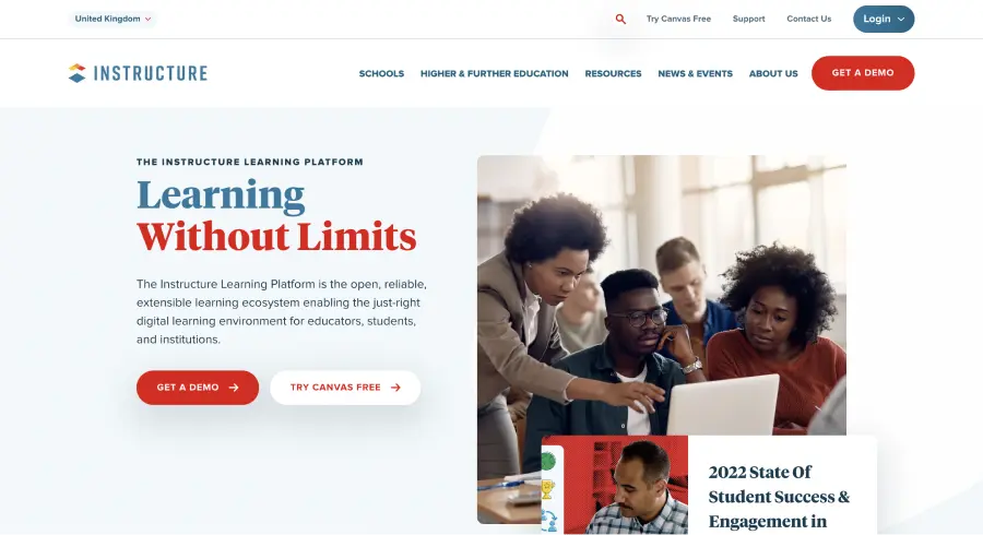 Canvas LMS course dashboard