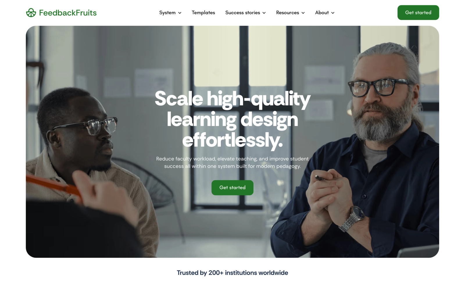 FeedbackFruits homepage hero section