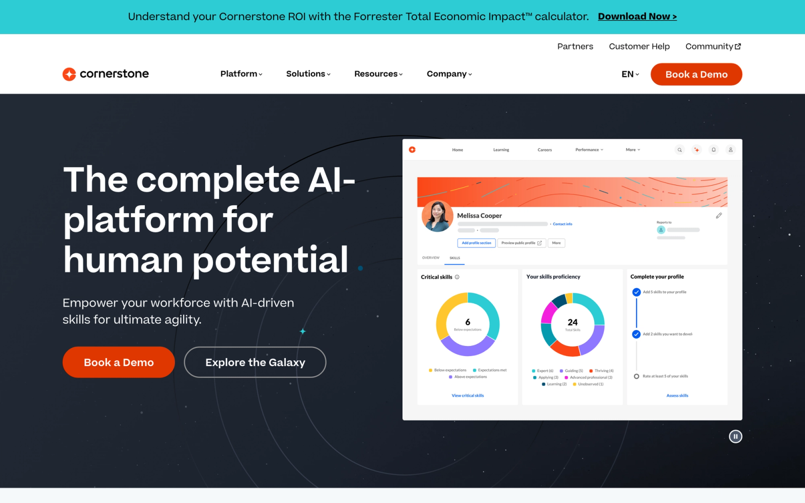 Cornerstone OnDemand homepage hero section