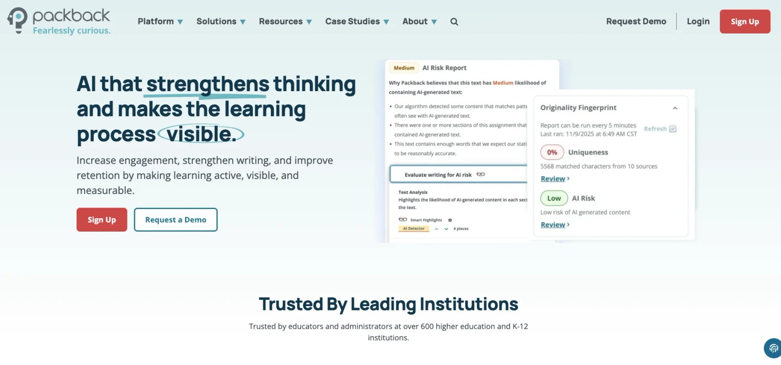 Packback homepage