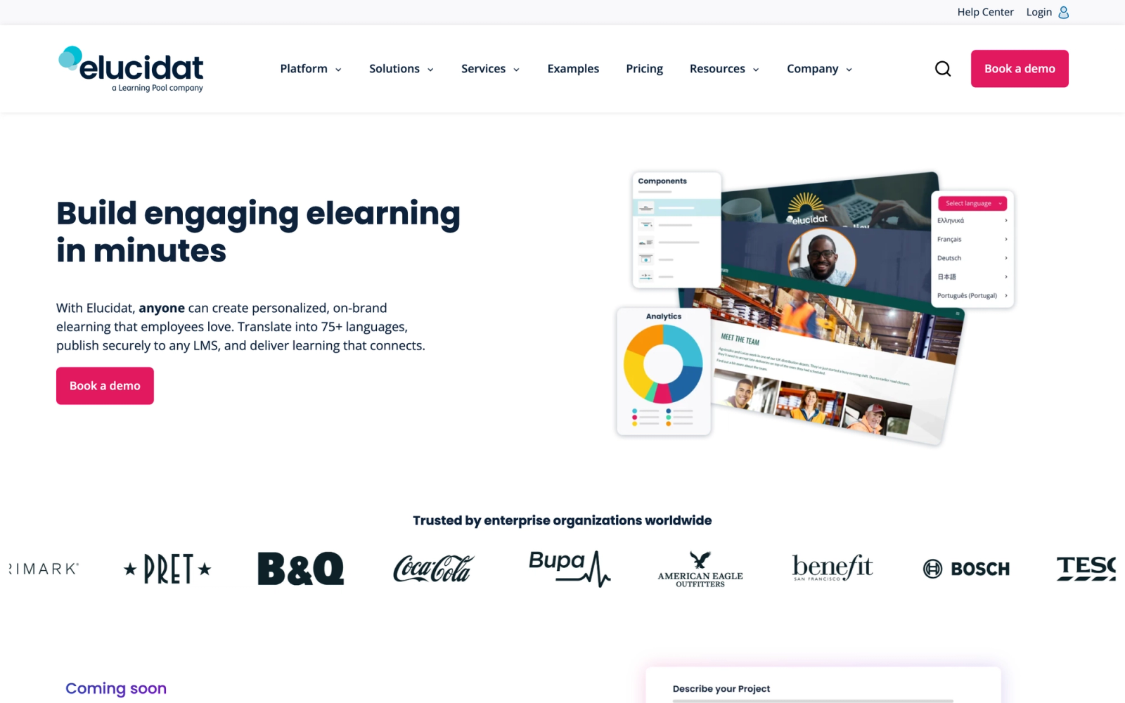 Elucidat homepage hero section