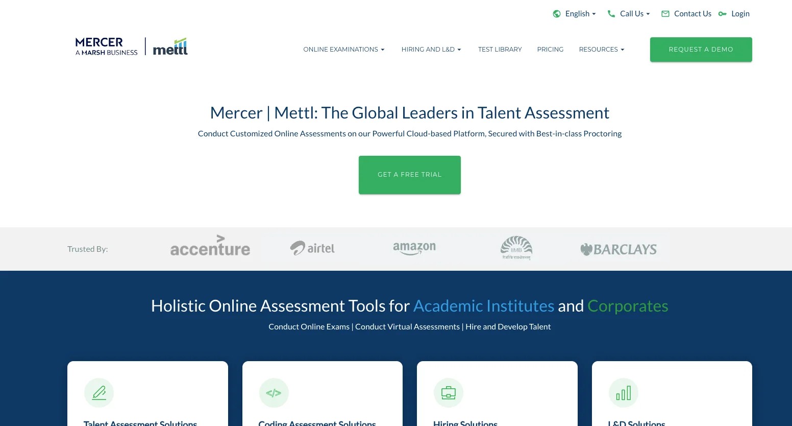 Mercer Mettl homepage