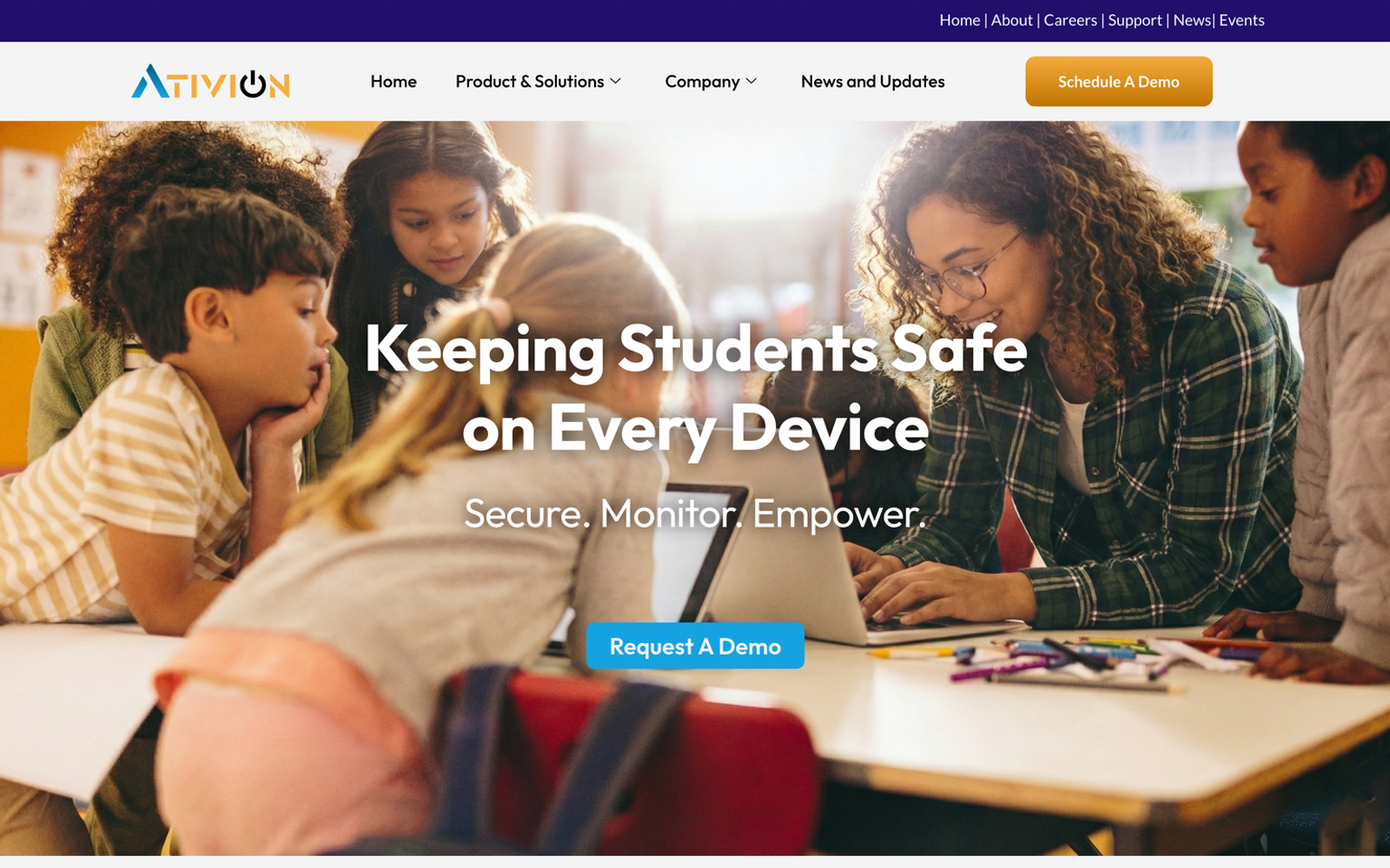 Impero Software homepage hero section