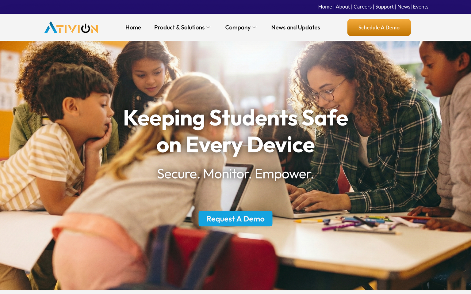 Impero Software homepage hero section