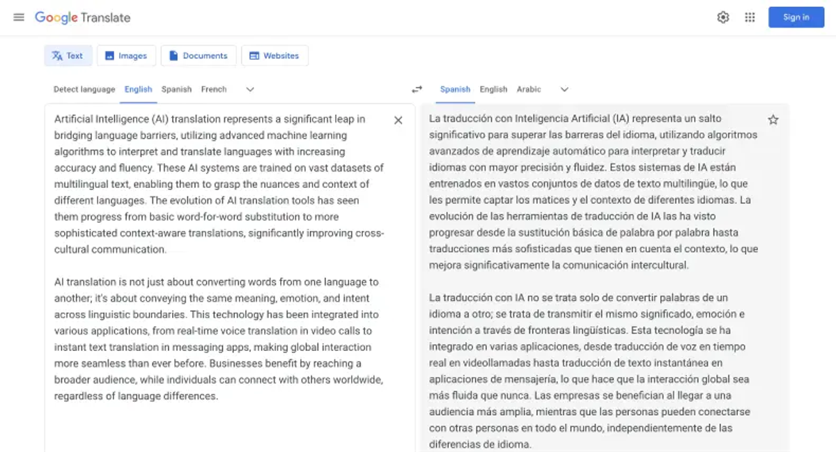 Google Translate AI