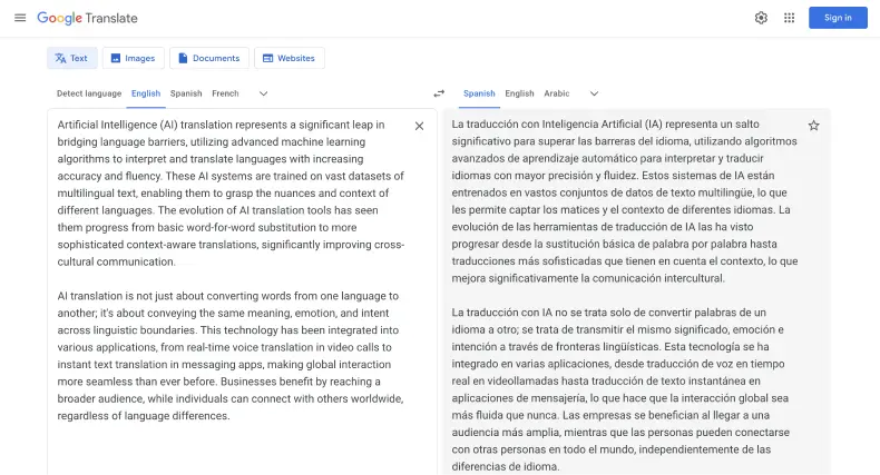Google Translate AI