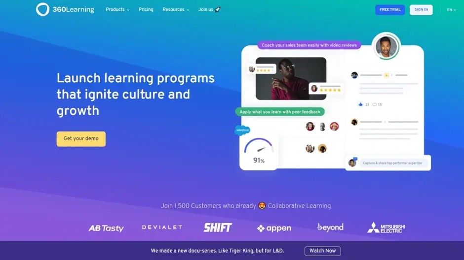 360Learning collaborative course platform interface