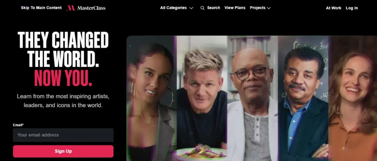 MasterClass platform showcasing expert-led online masterclasses