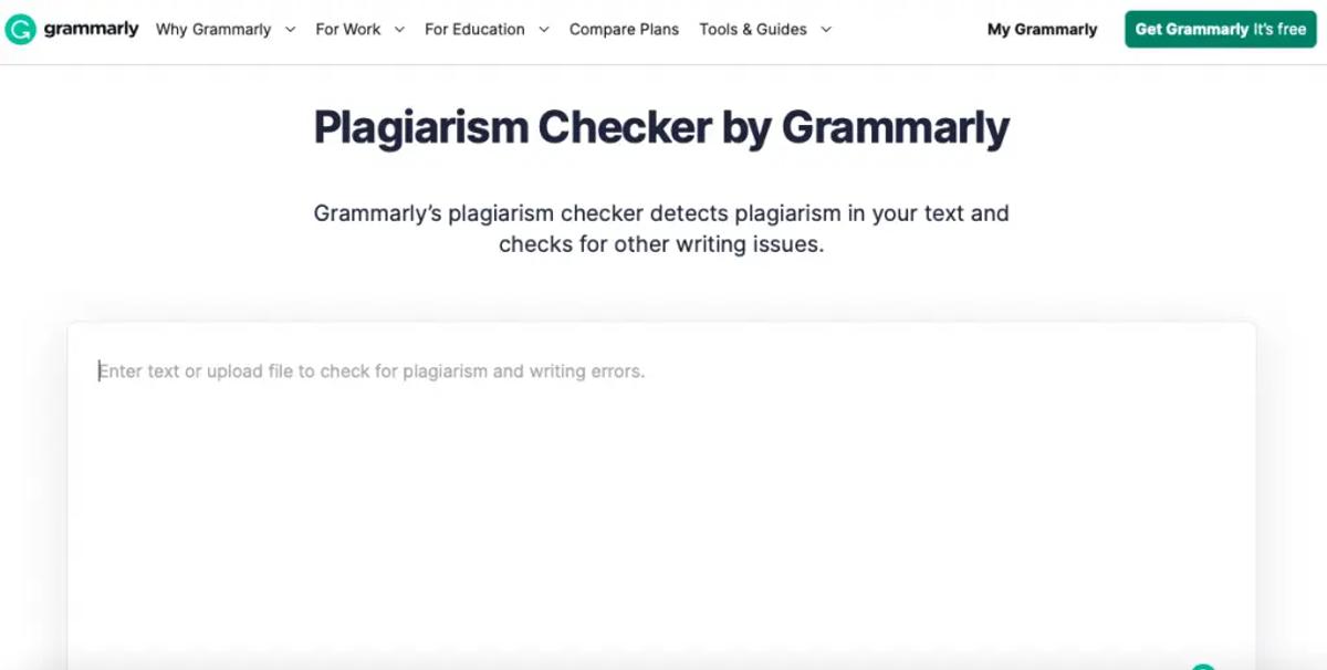 Grammarly is the best online plagiarism checker