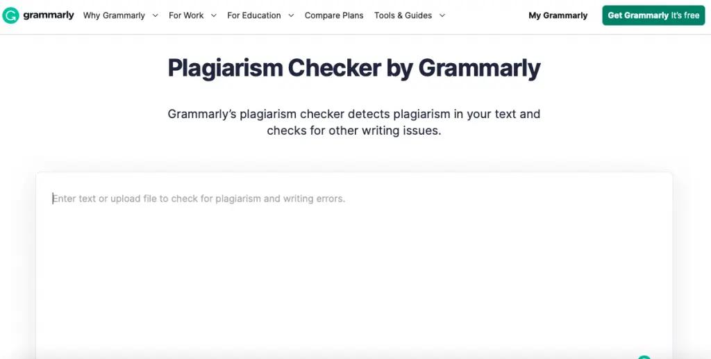 Grammarly is the best online plagiarism checker