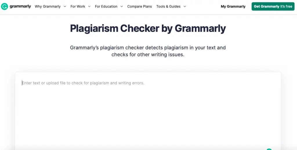 Grammarly is the best online plagiarism checker