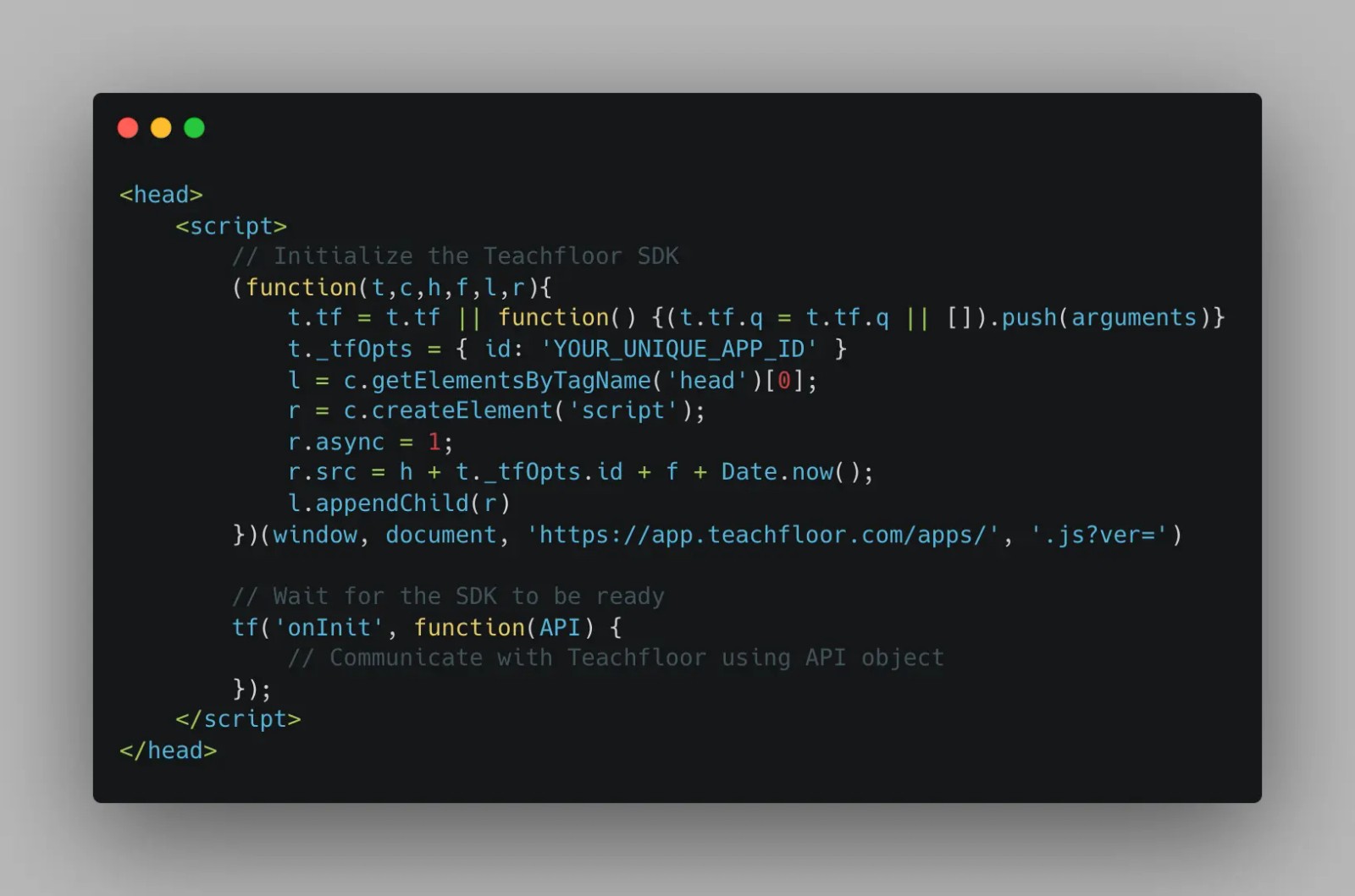 Teachfloor.js SDK